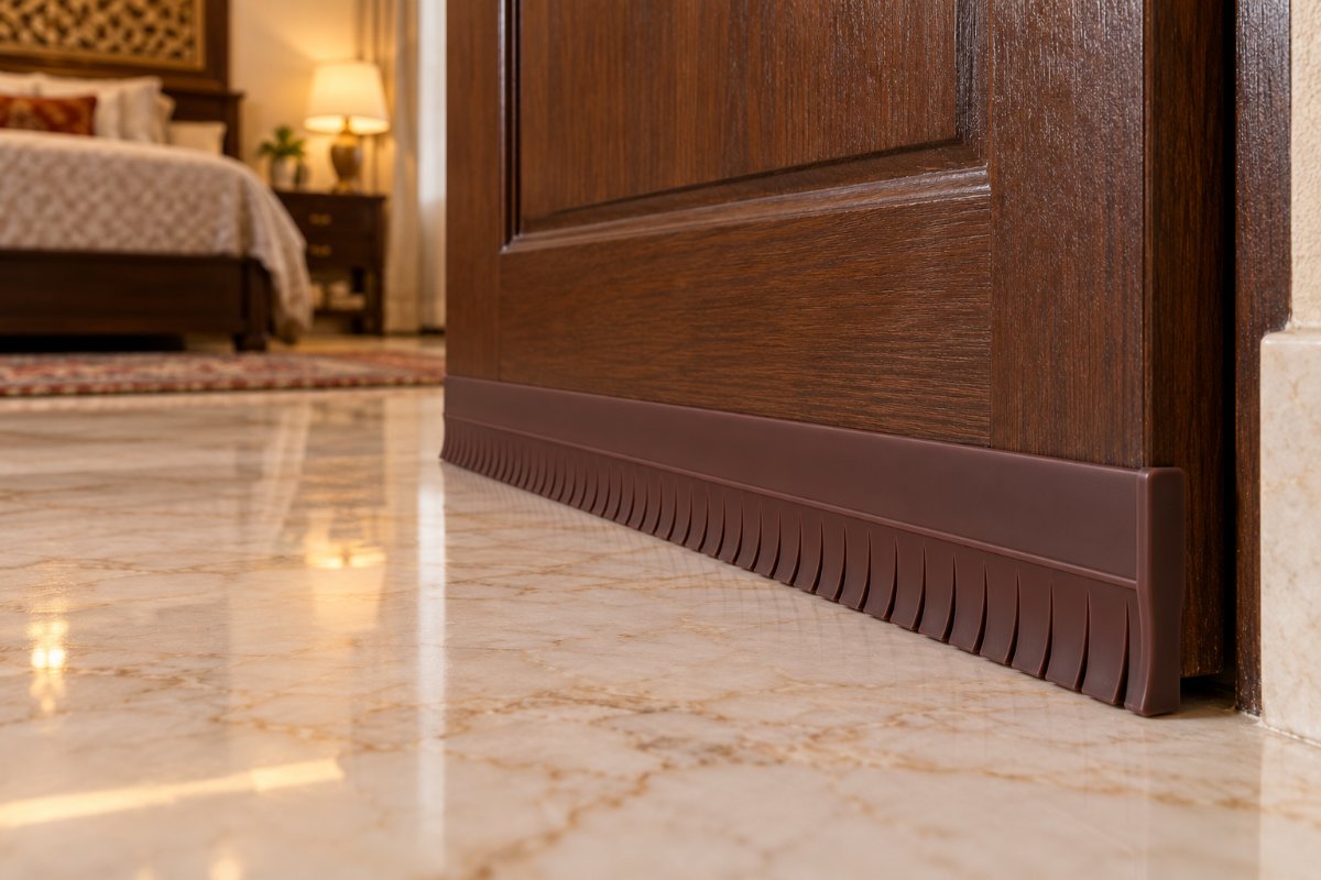 Bottom seal closing the gap under a door
