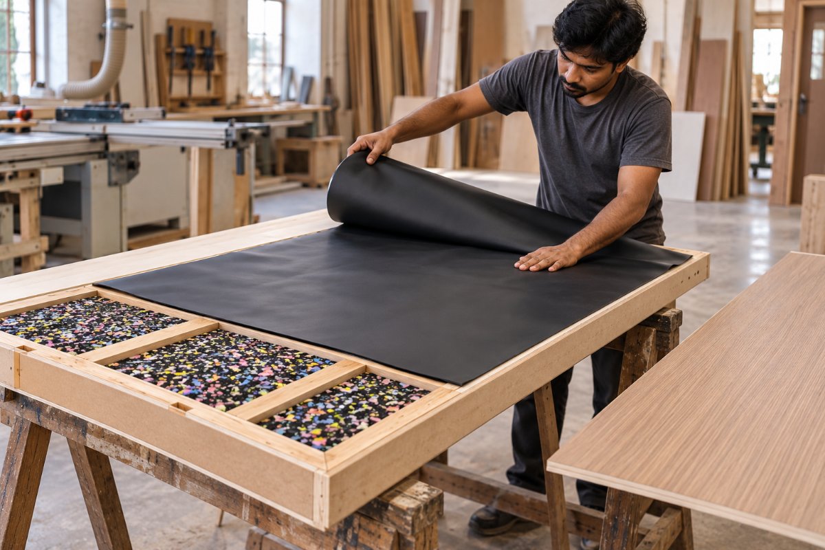 Mass and damping added to a door leaf