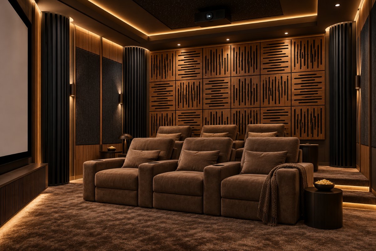 Acoustic panels tuning a home theatre