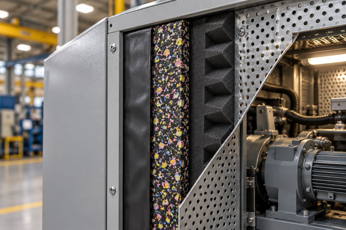 Inner lining of BassBloc and acoustic foam behind a perforated face