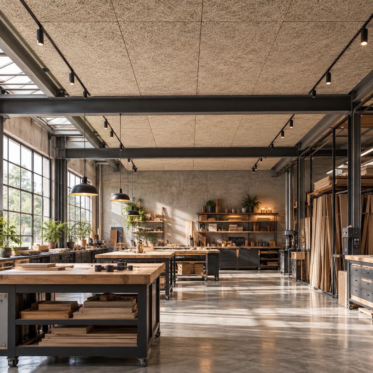 Industrial premises: wood wool acoustic panels in Singapore