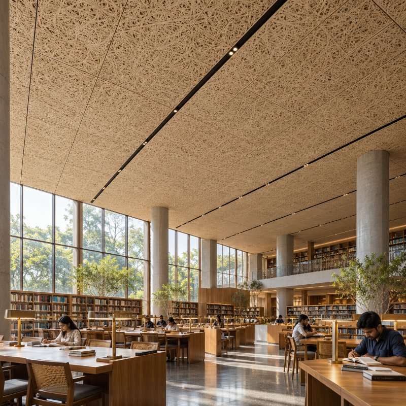 Public spaces: wood wool acoustic panels in Singapore