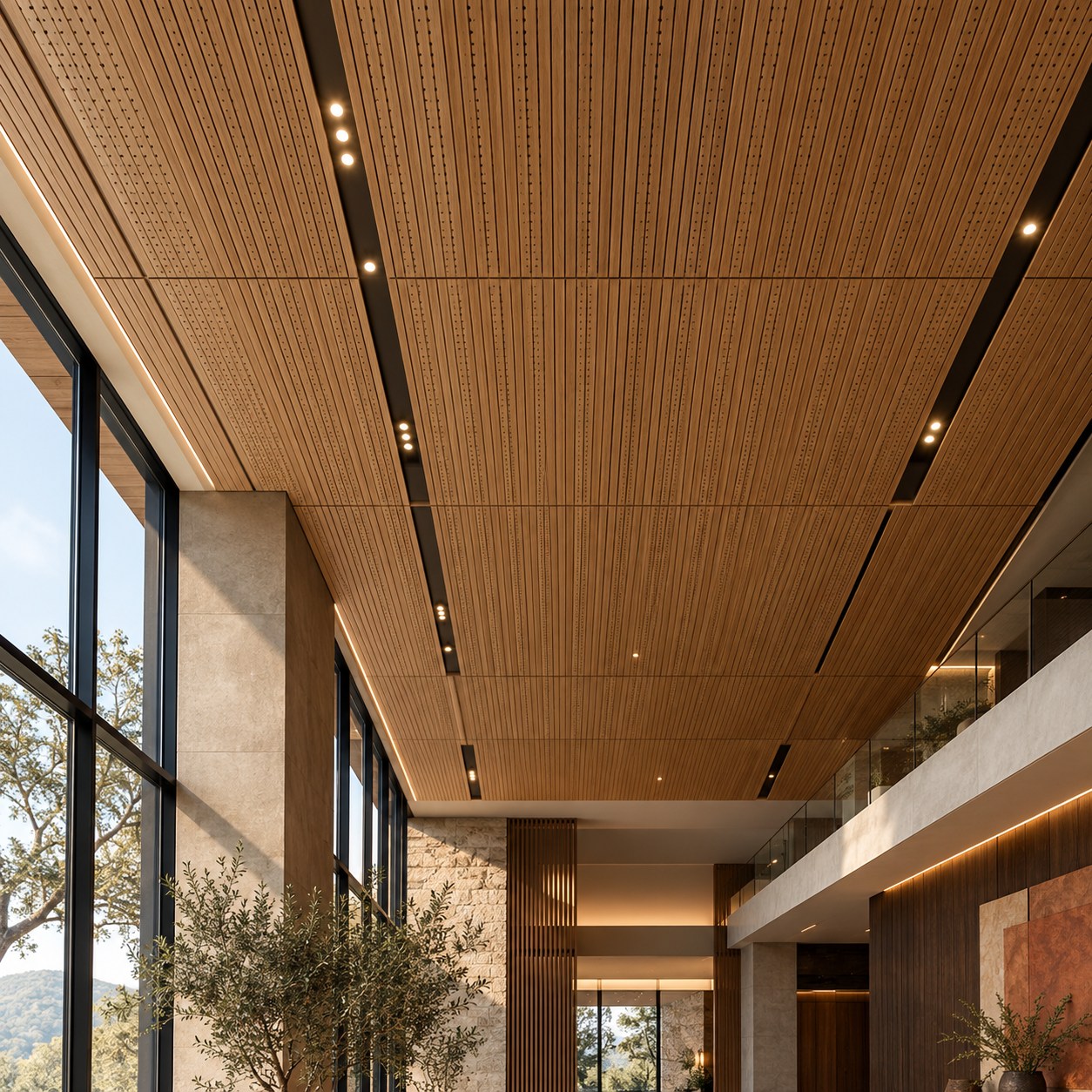 Wooden Acoustic Ceiling Tiles in Singapore by MMT Acoustix