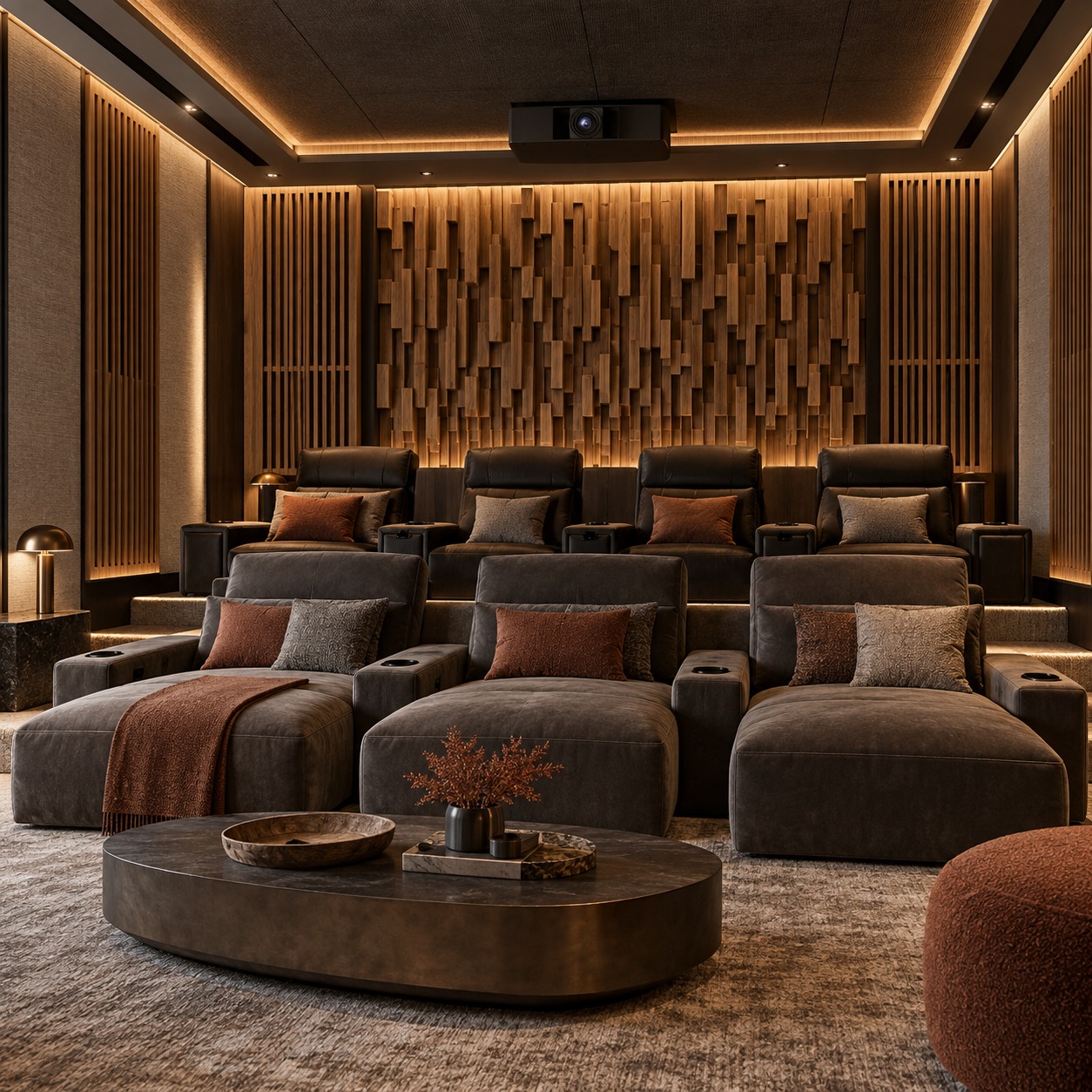Home theatres: wooden sound diffusers in Singapore