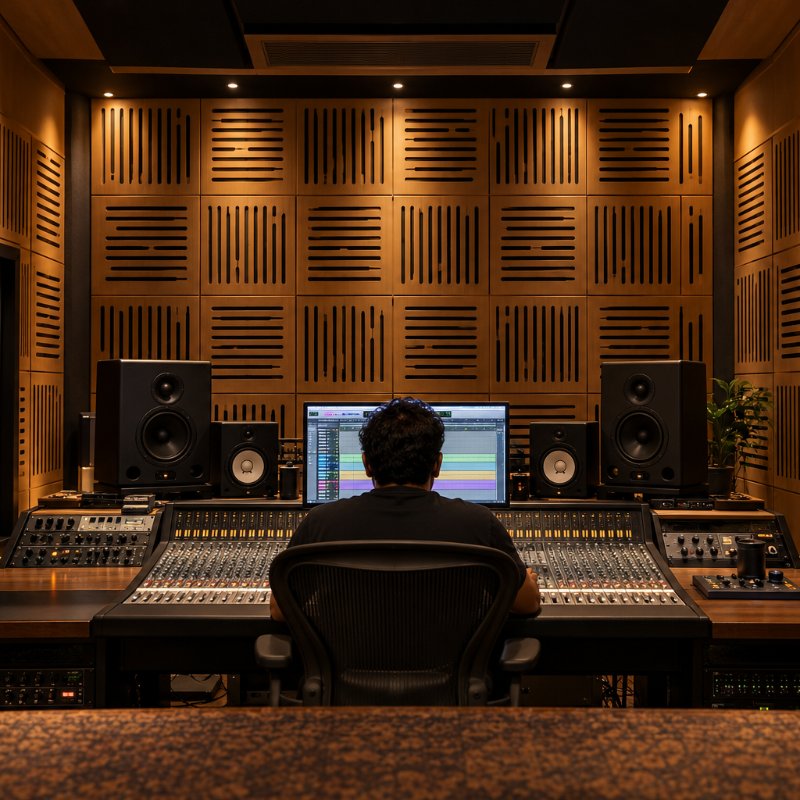 Recording studios: wooden sound diffusers in Singapore